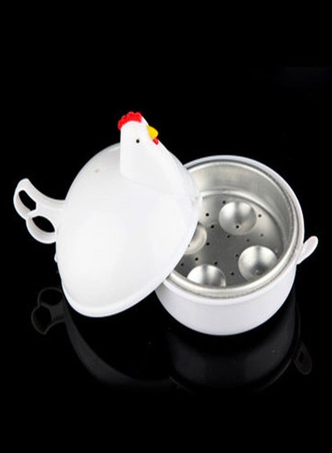 Loyanger Microwave Egg Boiler, 4 Eggs Boiler Cooker Microwave Egg Steamer, Microwave' Eggs Boiler with Lid for Soft/Hard Boiled Eggs' Microwavable Egg' Poacher Cooking Kitchen Tools (COLOR:White) - Image 3